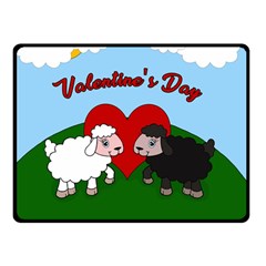 Valentines Day - Sheep  Double Sided Fleece Blanket (small)  by Valentinaart