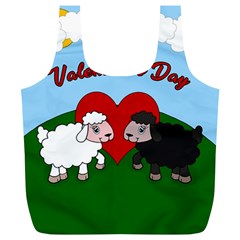 Valentines Day - Sheep  Full Print Recycle Bags (l)  by Valentinaart