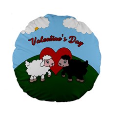 Valentines Day - Sheep  Standard 15  Premium Flano Round Cushions by Valentinaart