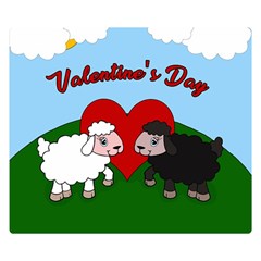 Valentines Day - Sheep  Double Sided Flano Blanket (small)  by Valentinaart