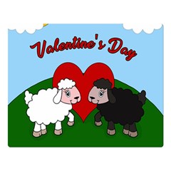 Valentines Day - Sheep  Double Sided Flano Blanket (large)  by Valentinaart