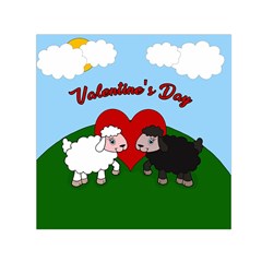 Valentines Day - Sheep  Small Satin Scarf (square) by Valentinaart