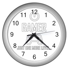 Gamer Wall Clocks (silver)  by Valentinaart