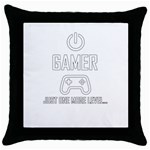 Gamer Throw Pillow Case (Black) Front