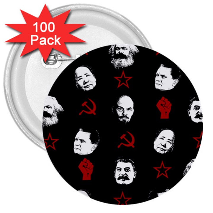 Communist Leaders 3  Buttons (100 pack) 