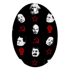 Communist Leaders Oval Ornament (two Sides) by Valentinaart