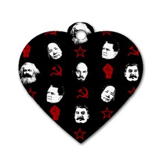 Communist Leaders Dog Tag Heart (one Side) by Valentinaart