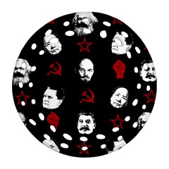 Communist Leaders Round Filigree Ornament (two Sides) by Valentinaart