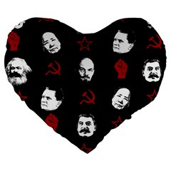 Communist Leaders Large 19  Premium Heart Shape Cushions by Valentinaart