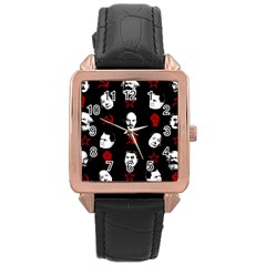 Communist Leaders Rose Gold Leather Watch  by Valentinaart