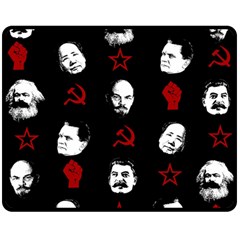 Communist Leaders Double Sided Fleece Blanket (medium)  by Valentinaart