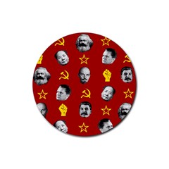 Communist Leaders Rubber Round Coaster (4 Pack)  by Valentinaart