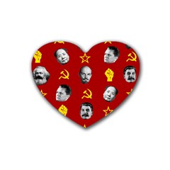 Communist Leaders Rubber Coaster (heart)  by Valentinaart