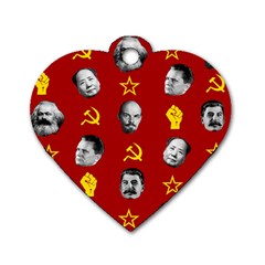 Communist Leaders Dog Tag Heart (two Sides) by Valentinaart