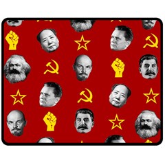 Communist Leaders Double Sided Fleece Blanket (medium)  by Valentinaart