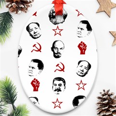 Communist Leaders Oval Ornament (two Sides) by Valentinaart