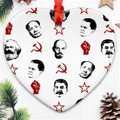 Communist Leaders Heart Ornament (two Sides) by Valentinaart