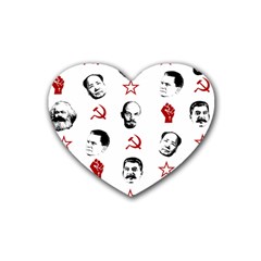 Communist Leaders Heart Coaster (4 Pack)  by Valentinaart