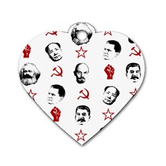 Communist Leaders Dog Tag Heart (one Side) by Valentinaart