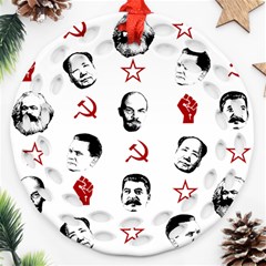 Communist Leaders Round Filigree Ornament (two Sides) by Valentinaart