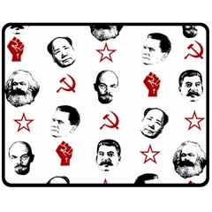 Communist Leaders Double Sided Fleece Blanket (medium)  by Valentinaart