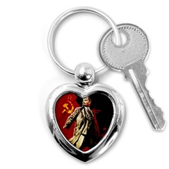 Lenin  Key Chains (heart)  by Valentinaart