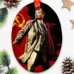 Lenin  Oval Ornament (two Sides) by Valentinaart