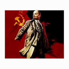 Lenin  Small Glasses Cloth (2-side) by Valentinaart