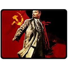 Lenin  Fleece Blanket (large)  by Valentinaart