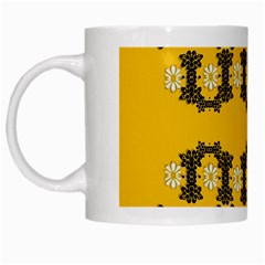 Ornate Circulate Is Festive In Flower Decorative White Mugs by pepitasart