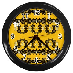 Ornate Circulate Is Festive In Flower Decorative Wall Clocks (black) by pepitasart