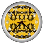 Ornate Circulate Is Festive In Flower Decorative Wall Clocks (Silver)  Front