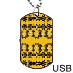 Ornate Circulate Is Festive In Flower Decorative Dog Tag Usb Flash (two Sides) by pepitasart