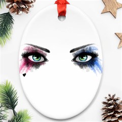 Look Of Madness Oval Ornament (two Sides) by jumpercat