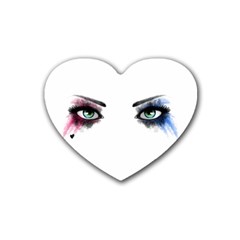 Look Of Madness Rubber Coaster (heart)  by jumpercat