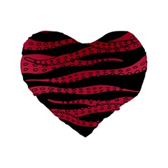 Blood Tentacles Standard 16  Premium Flano Heart Shape Cushions by jumpercat