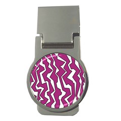 Electric Pink Polynoise Money Clips (round)  by jumpercat