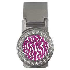 Electric Pink Polynoise Money Clips (cz)  by jumpercat