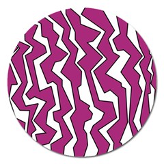 Electric Pink Polynoise Magnet 5  (round) by jumpercat