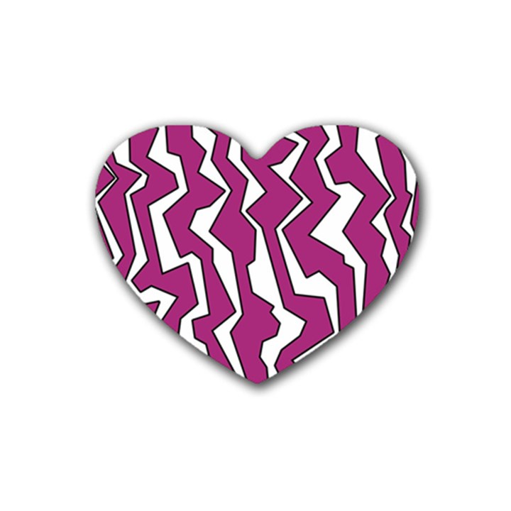 Electric Pink Polynoise Heart Coaster (4 pack) 