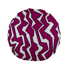 Electric Pink Polynoise Standard 15  Premium Round Cushions by jumpercat