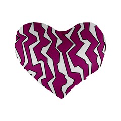 Electric Pink Polynoise Standard 16  Premium Heart Shape Cushions by jumpercat