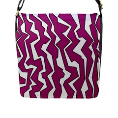 Electric Pink Polynoise Flap Messenger Bag (l)  by jumpercat