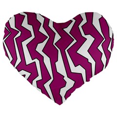 Electric Pink Polynoise Large 19  Premium Flano Heart Shape Cushions by jumpercat