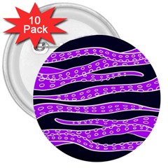 Purple Tentacles 3  Buttons (10 Pack)  by jumpercat