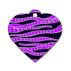 Purple Tentacles Dog Tag Heart (two Sides) by jumpercat