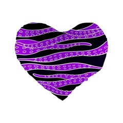 Purple Tentacles Standard 16  Premium Heart Shape Cushions by jumpercat