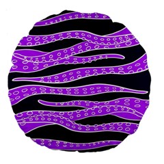 Purple Tentacles Large 18  Premium Flano Round Cushions by jumpercat