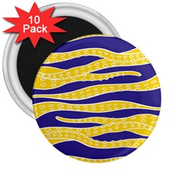 Yellow Tentacles 3  Magnets (10 Pack)  by jumpercat