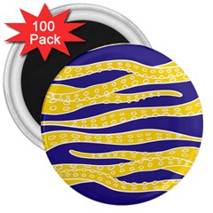 Yellow Tentacles 3  Magnets (100 Pack) by jumpercat